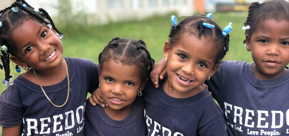 Happy children in childcare program