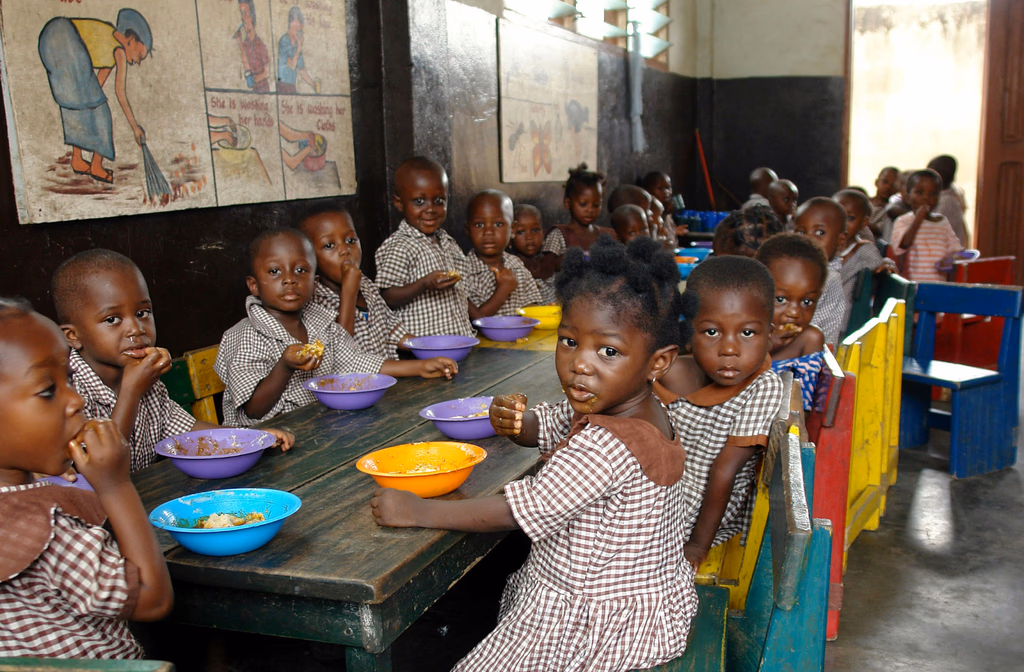 Children enjoying nutritious meals provided through our hunger relief programs