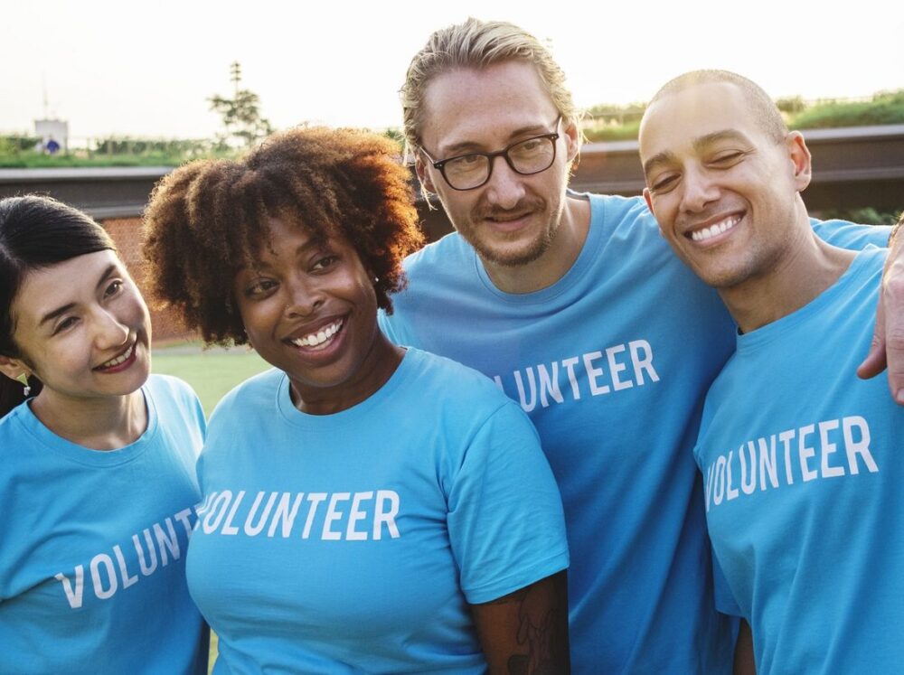 Diverse group of volunteers